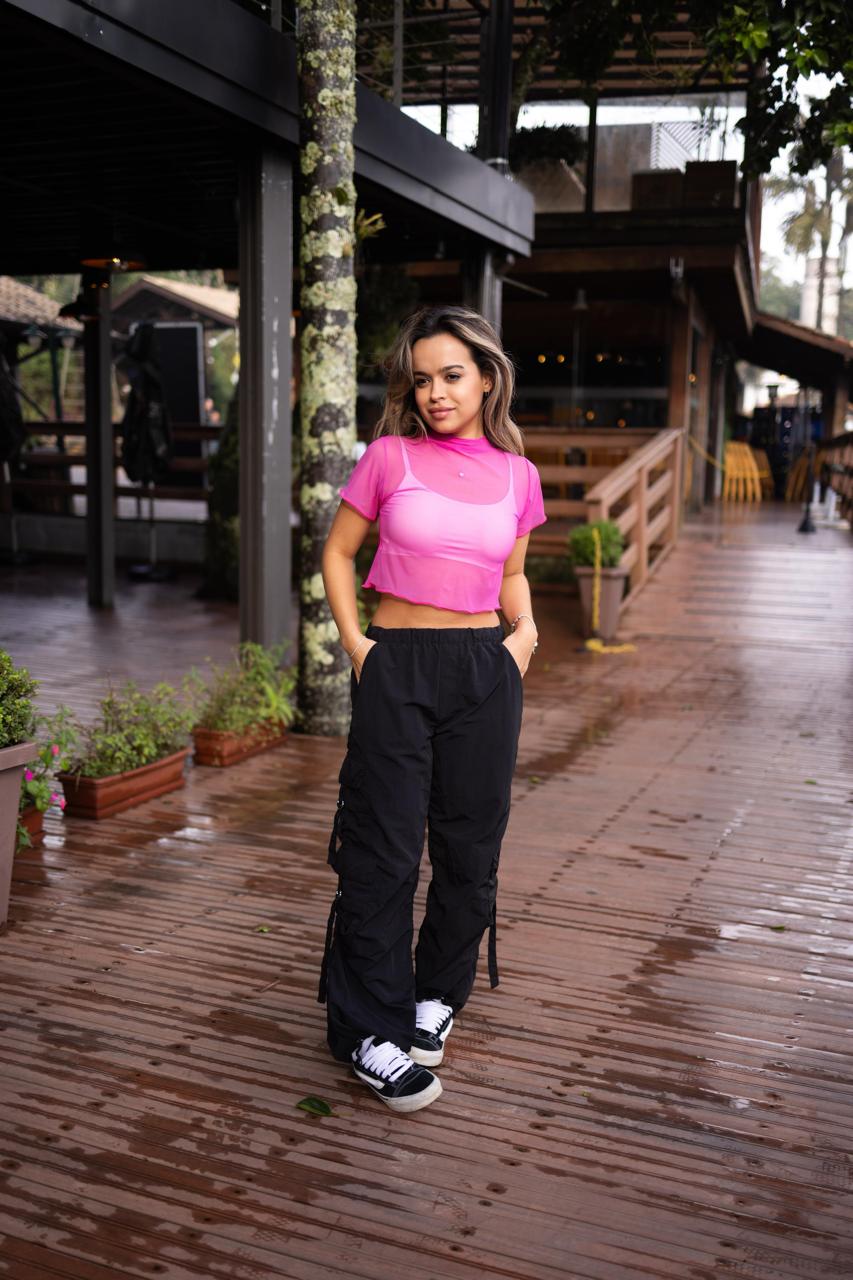 Baby Tee Tule Rosa