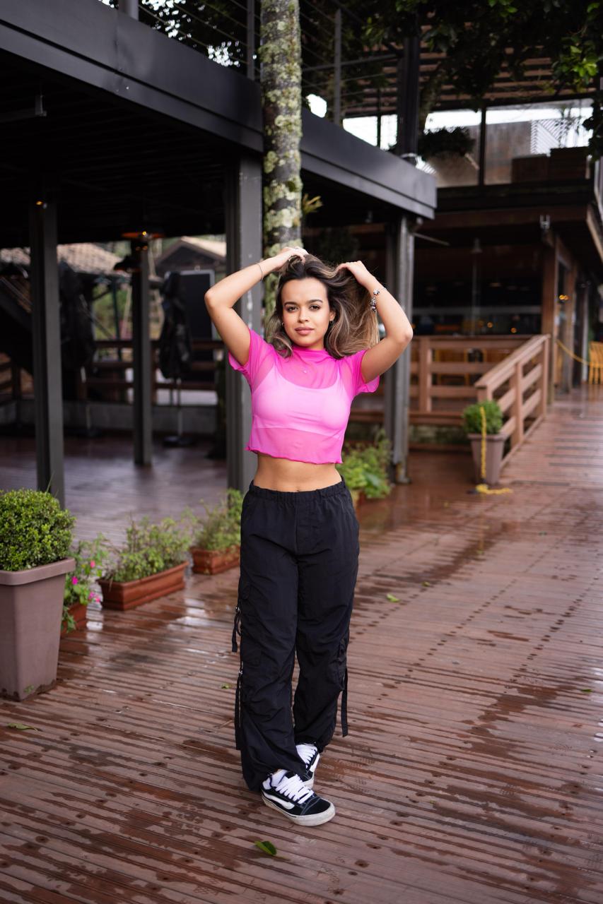 Baby Tee Tule Rosa