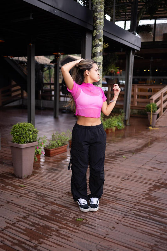 Baby Tee Tule Rosa