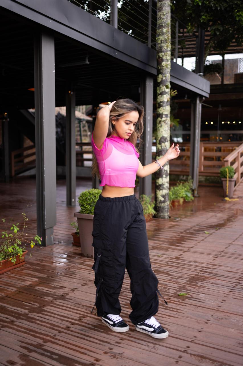 Baby Tee Tule Rosa