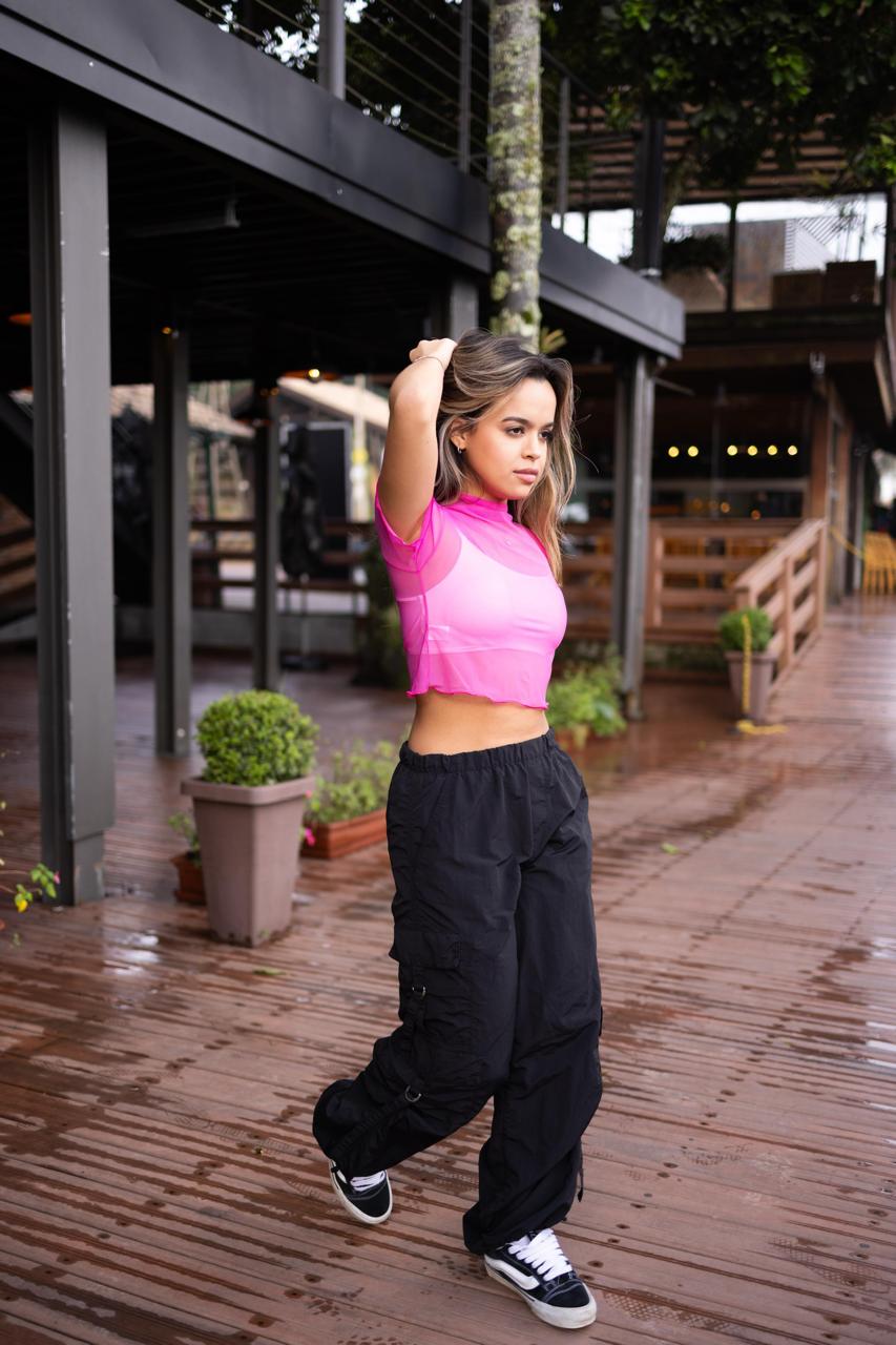 Baby Tee Tule Rosa