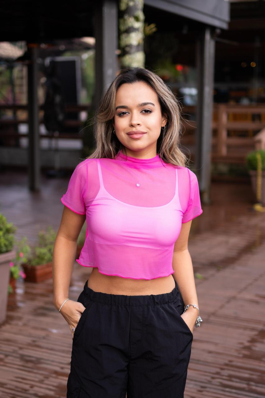 Baby Tee Tule Rosa