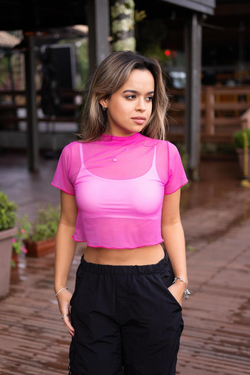 Baby Tee Tule Rosa