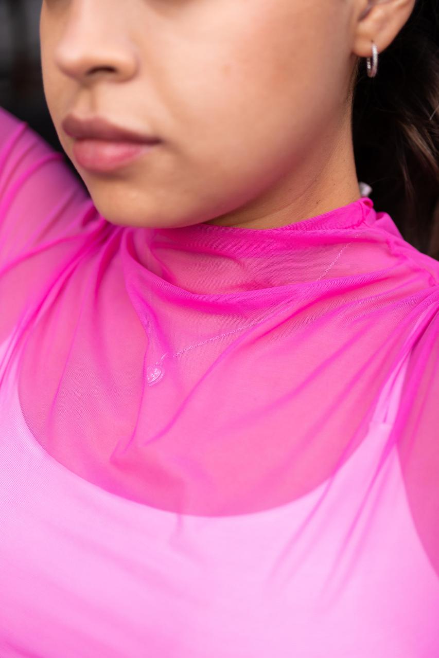 Baby Tee Tule Rosa