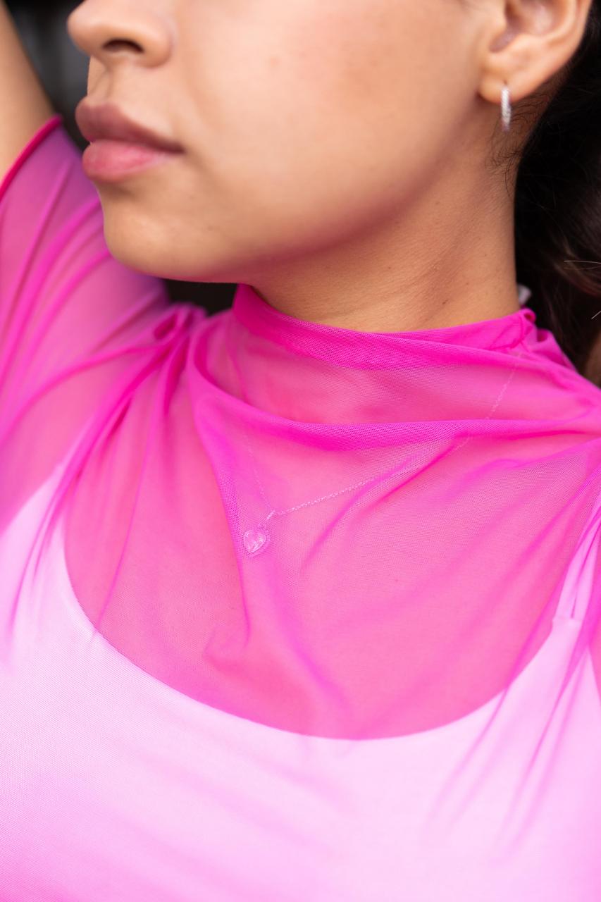 Baby Tee Tule Rosa