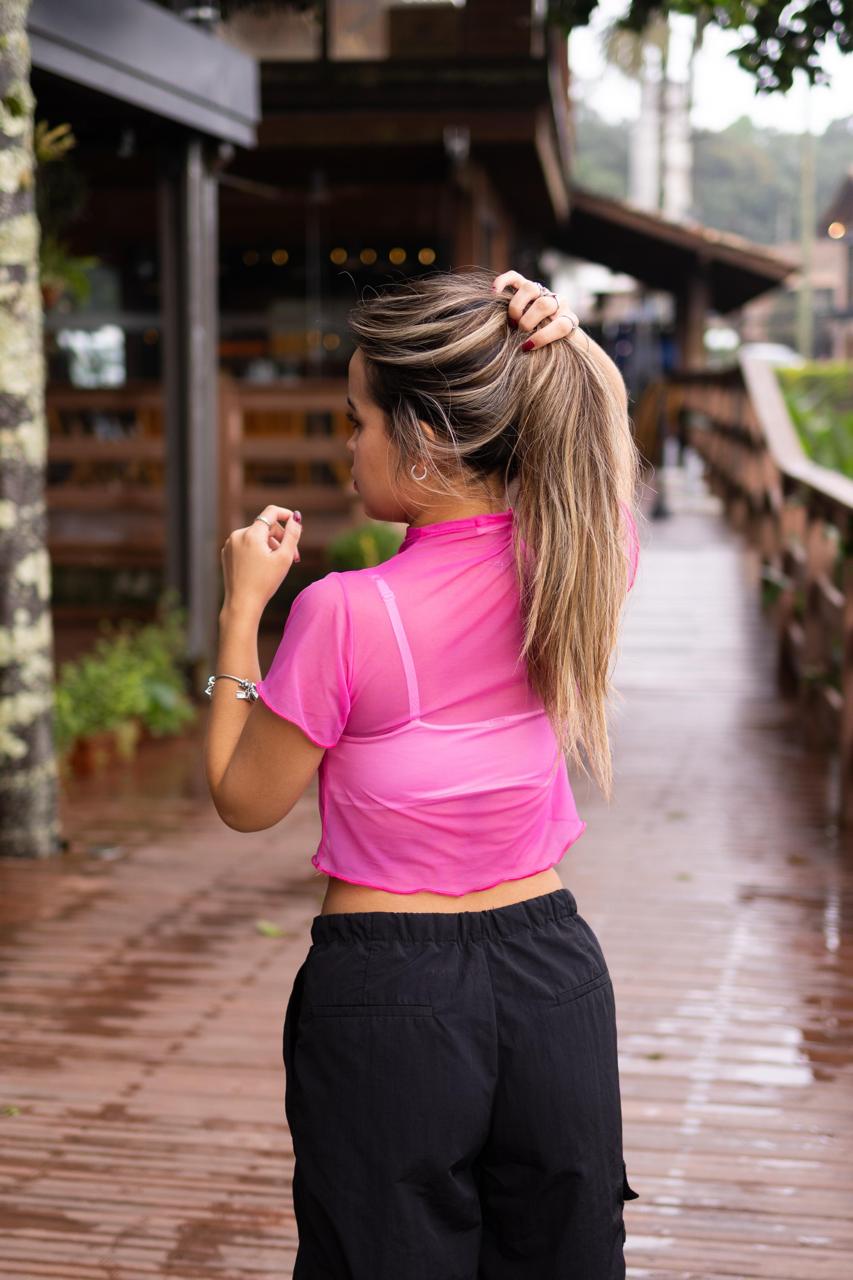 Baby Tee Tule Rosa